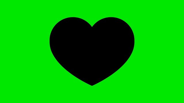 Icon of a black beating heart on a green background.