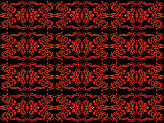 Seamless endless repeating bright ornament of multi-colored geometric shapes