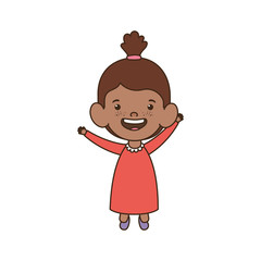 baby girl standing smiling on white background