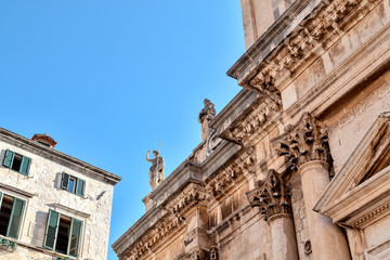 Fototapeta na wymiar Facade of the Church. Dubrovnik, Croatia