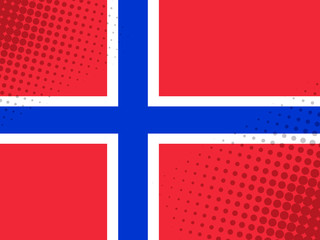Vector image of the Flag Of Norway with a dot texture in the style of comics