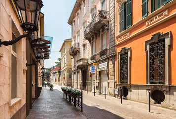 Fototapeta premium Ancient central baroque street in Turin