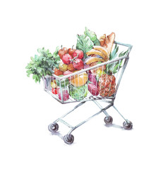 store cart with fruits and vegetables © annwaterru