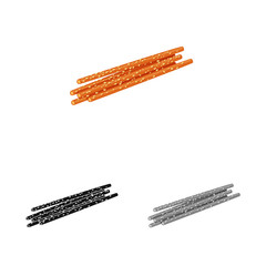 Isolated object of straw and snack icon. Set of straw and baked stock symbol for web.