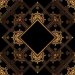 Golden abstract frame with space for text.