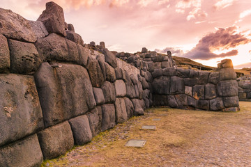 Sunset in the ruins of Sacsayhuaman