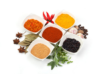 Variety of different spices