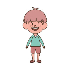 baby boy standing smiling on white background