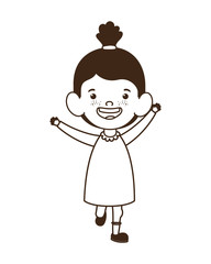 silhouette of baby girl standing smiling on white background