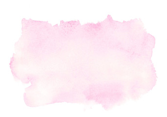light romantic delicate pink background painted with watercolor on white paper