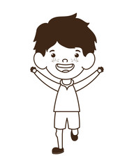 silhouette of baby boy standing smiling on white background