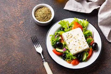 Traditional Greek salad with feta