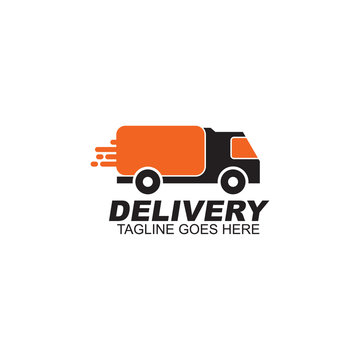 Delivery car logo design vector template