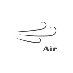 Vector weather forecast icon - wind. Air flow symbol close-up