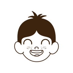silhouette of head of baby boy smiling