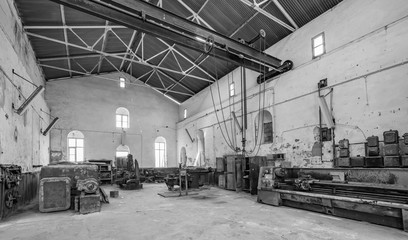 Old deserted workshop and laboatory