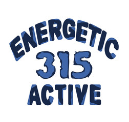 `energetic 315 active` typography, sporting tee shirt graphics