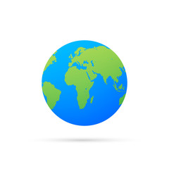 Earth globes isolated on white background. Flat planet Earth icon. Vector stock illustration.