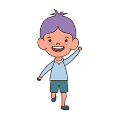 baby boy standing smiling on white background