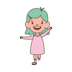 baby girl standing smiling on white background