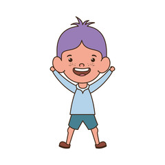 baby boy standing smiling on white background