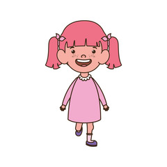 baby girl standing smiling on white background