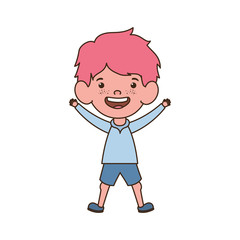 baby boy standing smiling on white background