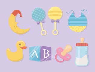 baby shower card with set accessories