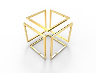 3d rendering of an infinity cube isolated in white background.