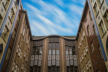 Berlin, Germany - The colorful facades of the famous hackesche hoefe. Beautiful picture of court one.