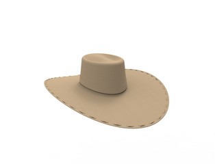 3d rendering of a hat isolated in white studio background