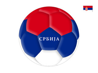 Obraz premium Soccer ball in colors of the flag of Serbia