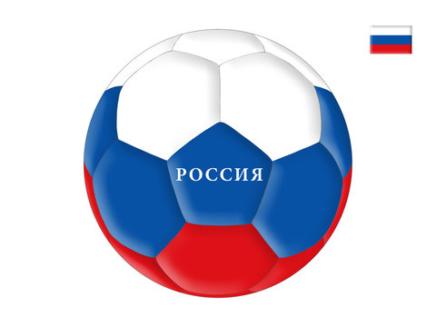 Soccer ball in colors of the flag of Russia