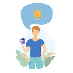 The man has an idea.