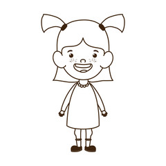 silhouette of baby girl standing smiling on white background