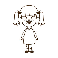 silhouette of baby girl standing smiling on white background