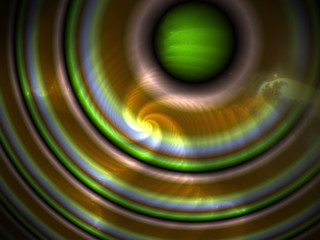 Abstract Illustration - optical effect, diffraction of light. Nerves, light transmission, symmetrical circular curves and organic shapes. spiral effect