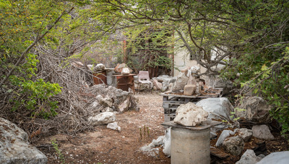 Old deserted workshop and laboatory