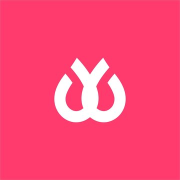 simple w, pwp, uwu, initials geometric line art company logo 