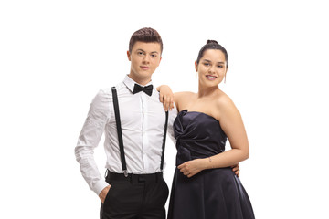 Young male and female at a prom night
