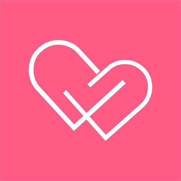 simple W, DWD, PWP, DW initials line art company logo with heart shape 