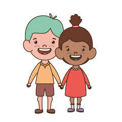 couple baby standing smiling on white background