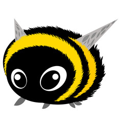 Cute cartoon bee with big eyes. Vector hand drawn. 