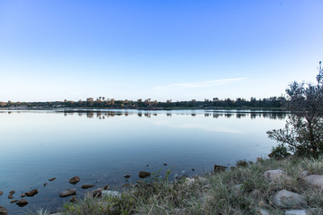landscape with lake and clouds