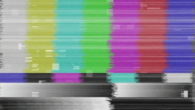 Animation of no channel TV screen