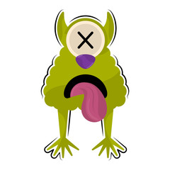 Isolated comic dead monster over a white background - Vector