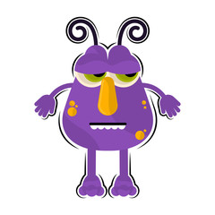 Isolated comic serious monster over a white background - Vector