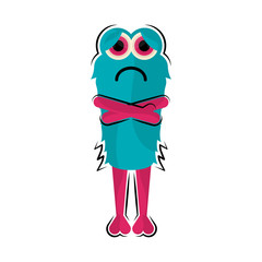 Isolated comic sad monster over a white background - Vector