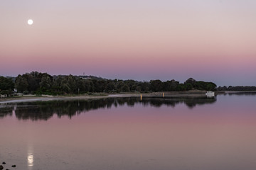 sunset over the lake