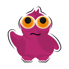 Isolated comic sad monster over a white background - Vector